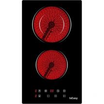 Placa Vitrocerámica 2 zonas 3200W 30cm Control táctil,Temporizador-2 fuegos Doble círculo Negra - Iseasy