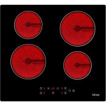 Placa Vitrocerámica 4 zonas 6000W 60cm Control táctil,Empotrado,Temporizador-4 fuegos Negra - Iseasy