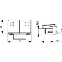 Iseo einstellbares Schließblech oben oder seitlich für Idea Base oder Push - PVC-Profil - Alu-Grau - 94100157
