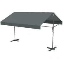 ISEO - Store banne double pente manuel 3 x 3 m gris