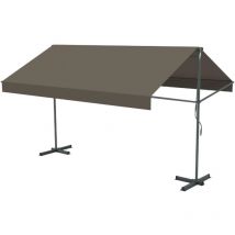 Iseo - Store banne double pente manuel 3 x 3 m taupe