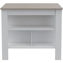 Tuhome Concept - Isla de Cocina Antibacteriana Cala, superficie antibacterial y tres estantes