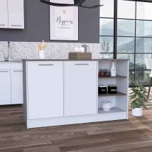 Isla de Cocina Ginger con Almacenamiento Espacioso y Encimera