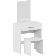 Isla Dressing Table & Mirror Set 1 Drawer Stool Vanity Table, White