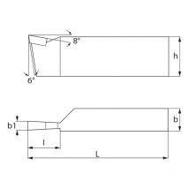 Fervi - iso 7 rechtes Abstechwerkzeug 25x25 mm fur Drehmaschine bras410925rp
