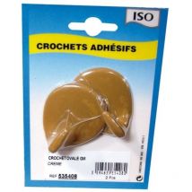 ISO - Crochet adhésif ovale céramique ivoire gm bl2