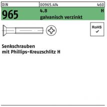 Senkschraube din 965 Kreuzschlitz-PH m 5 x 12 -h 4.8 galvanisch verzinkt