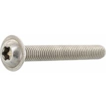 Linsenschrauben M6x25 TX30 mit Innensechsrund & Flansch - Vollgewinde, Edelstahl A2 - 200 Stück