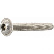 Linsenschrauben M5x20 TX25 mit Innensechsrund & Flansch - Vollgewinde, Edelstahl A2 - 500 Stück