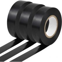 Isolant Ruban, 20 m x 20 mm Ruban Isolanté Noir - Haute Température la Résistance Adhésif Ruban - Ruban Adhésif Électricien de Chantier(3pcs)
