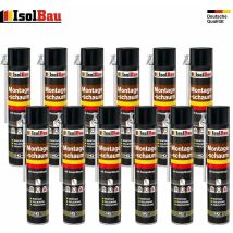 Isolbau 1k Pu Montageschaum 12 X 750 Ml Füllschaum Bauschaum + Aussprührohr