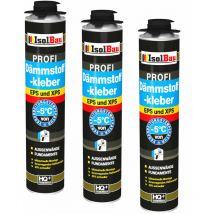 Isolbau - Adhésif d'isolation Mousse adhésive 3 x 750 ml Adhésif de périmètre eps xps haute qualité