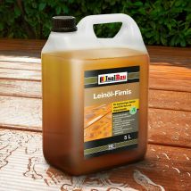 Huile de lin doublement bouillie - 5 l de vernis protecteur pour le bois - Naturelle - Isolbau