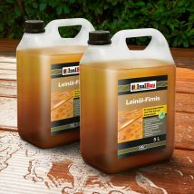 Isolbau - Huile de lin doublement bouillie - 10 l de vernis protecteur pour le bois - Naturelle