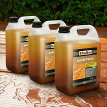 Isolbau - Huile de lin doublement bouillie - 15 l de vernis protecteur pour le bois - Naturelle