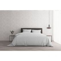 Beauty Plus Fine 50 den Opaco in Tinta Unita 1 Paio Parure Copripiumino Natural Color, Cotone, Bianco, Matrimoniale - Italian Bed Linen