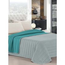 Trapuntino Estivo Elegant Singolo, Verde Acqua/Grigio Chiaro