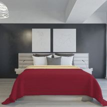 Piumino estivo ignifugo microfibra bicolore, Bordeaux/Panna, 260 x 270 cm - Italian Bed Linen