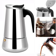 Italian coffee maker, 6, 9,12 Cups Stainless steel Moka coffee maker compatible with all types of heat sources - 300ml - 6 cups