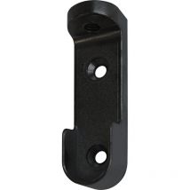 Italiana Kleiderstangen Halterung oval - Schrankrohrhalter, Zink schwarz lackiert