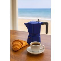 Italienische Kaffeemaschine - Pezzetti - Pentaexpress - Aluminium - 3 Tassen - Blau