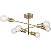 Italux - Atlantico Industrielle Retro-Deckenlampe mit 6 Leuchten, mehrarmig, halbbündig, E27