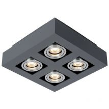 Casemiro - Luce moderna in alluminio nero a montaggio superficiale 4, GU10 - Italux