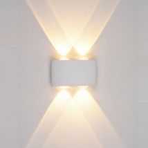 Gilberto - Lámpara de pared led para exteriores moderna blanca, blanco cálido 3000K 280lm, IP54 - Italux