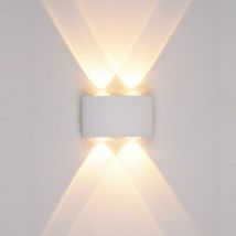 Italux Gilberto - Lámpara de pared LED para exteriores moderna blanca, blanco cálido 3000K 280lm, IP54