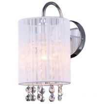 Italux - Lana wh - Lámpara de pared Blanca 1 luz con pantalla de tela blanca, E14