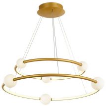 Italux Lausanne - Lampadario moderno a sospensione a LED bronzo antico, bianco caldo 3000K 4600lm dimmerabile