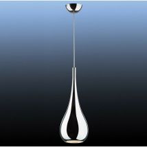Italux - Lava Chrome - Sospensione moderna a sospensione cromata 1 luce con paralume in lega di metallo, attacco E27
