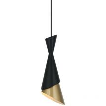 Italux - Malia - Suspension moderne à suspendre noir, or 1 lumière, E27