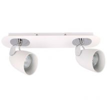 Oxford - Faretti moderni cromati, 2 luci bianche con paralume bianco, GU10 - Italux