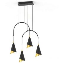 Raalto - Lampada a sospensione moderna a led nero, oro, bianco caldo 3000K 588lm - Italux