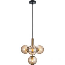 Ravena Plafoniera Moderna a Sospensione Globo a 4 Luci, E27 led - Italux