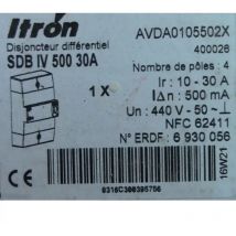 Itron - 400026 Disyuntor de conexión - Diff 500Ma - 4P 10-30A - sdb iv 000 30A