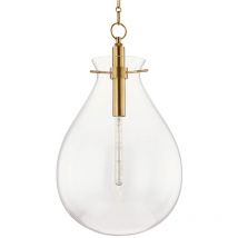 Ivy 1 leichte große Pendelleuchte aus Messing, Glas