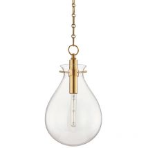 Ivy 1 Light Medium Pendelleuchte Messing, Glas