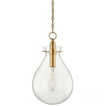 Hudson Valley - Ivy Pendente Medio 1 Luce Ottone, Vetro