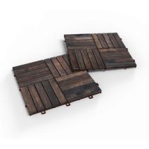 Iwerk Holzfliese Akazie Espresso 30 X 30 X 1,5 Cm 10 Stück Holzfliese
