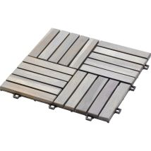 Iwerk Holzfliese Akazie Stone 30 X 30 X 1,5 Cm 10 Stück Holzfliese