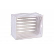 Holzkiste 50 x 40 x 30 cm – Aufbewahrungsbox – Weiß – Holz – 1 Stück