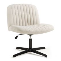 Iwmh - Chaise de Bureau, Chaise en tissu sans roulettes, Fauteuil pivotante réglable en hauteur sans accoudoirs, Siege de maquillage réglable en