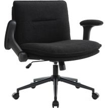 Iwmh - Chaise de Bureau, Fauteil de Bureau avec Accoudoirs Pliables, Réglable en Hauteur Chaise Pivotante avec Roulettes, Chaise en Tissu pour Bureau