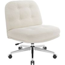 Iwmh Chaise De Bureau, Fauteuil De Bureau Épaisse Avec Roulettes, Siege Pivotante Réglable En Hauteur Sans Accoudoirs, Chaise En Velours Côtelé Pour 