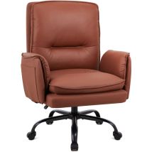Iwmh Chaise De Bureau, Fauteuil Ergonomique En Cuir Pu, Chaise Réglable En Hauteur Avec Accoudoirs Et Roulettes, Canapé Individuel Pour Bureau Salon 