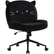 Iwmh Chaise De Bureau Sans Accoudoir Avec Roulettes, Chaise D'Ordinateur Ergonomique À Jambes Croisées, Siège Large Et Réglable En Hauteur (noir)