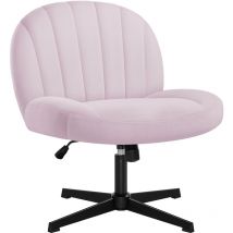 Intimate Wm Heart - iwmh Chaise de Bureau sans Accoudoirs à Siège Large, Chaise de Coiffeuse sans Roulettes, Chaise d'Ordinateur Réglable en Hauteur,