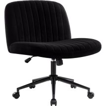 Chaise De Bureau Sans Accoudoirs – Chaise Pivotante Réglable En Hauteur – Dossier Ergonomique – Assise Moelleuse Et Spacieuse – Noir – Intimate Wm 